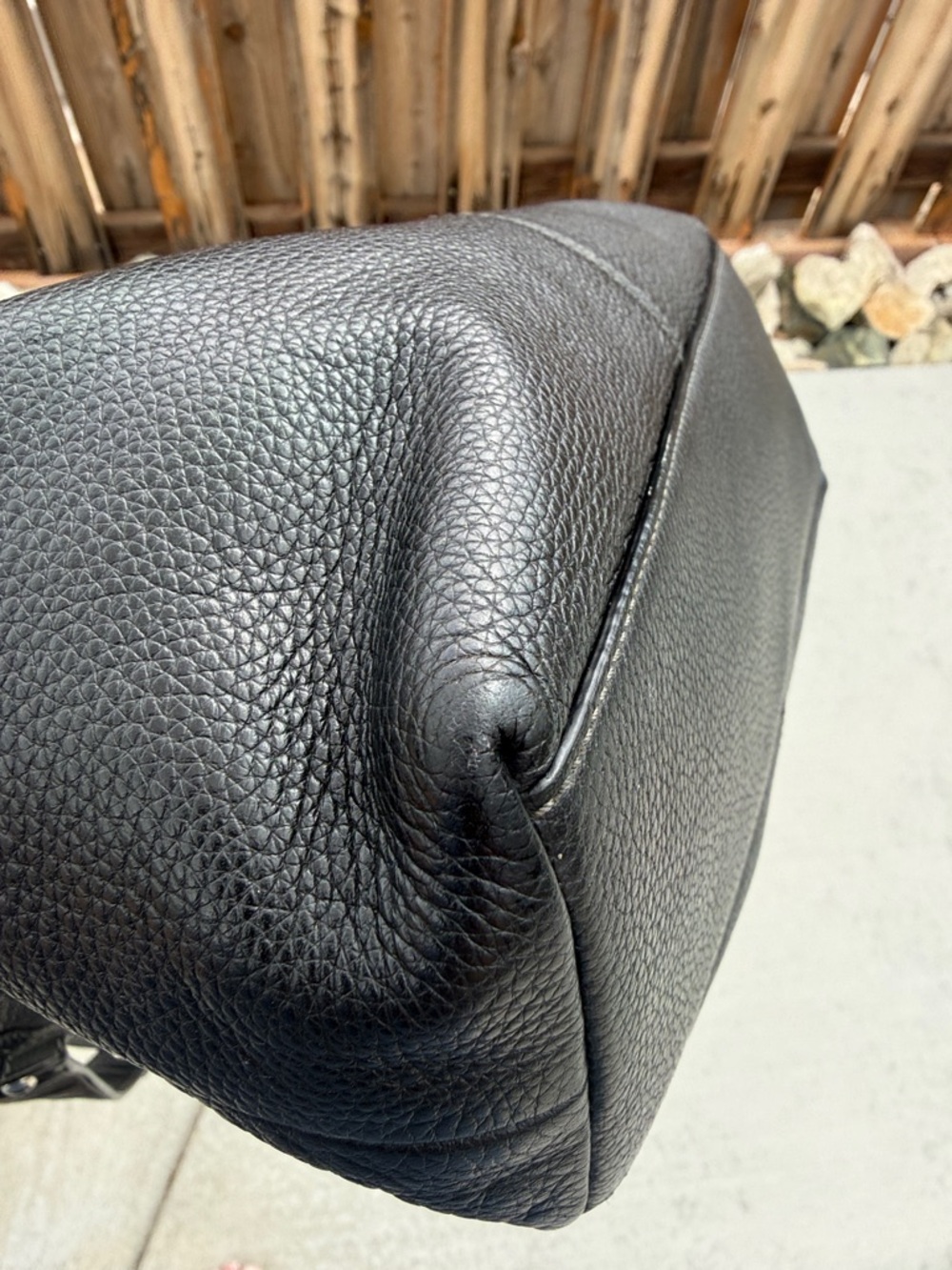 Coach Black Leather Shoulder Tote with Silver Hardware - Picture 7 of 16